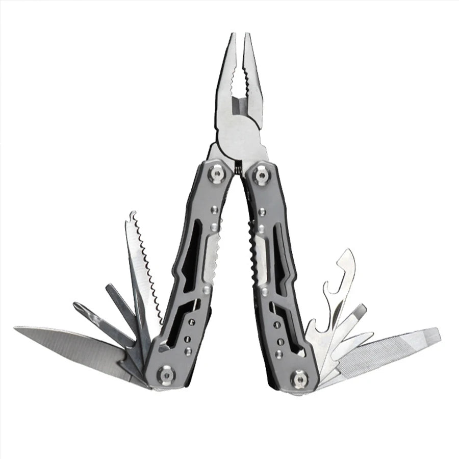 Multifunctional tool pliers with knife fish scaler screwdriver bottle can opener file etc