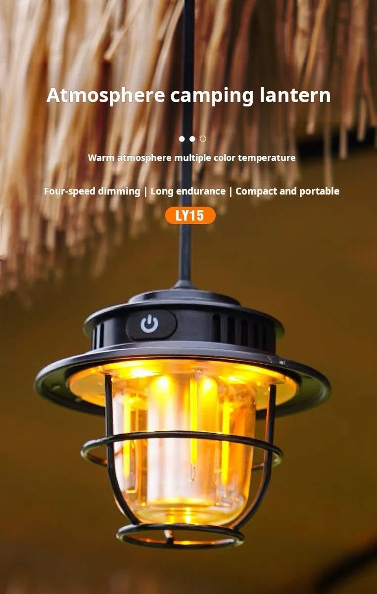 Camping Lantern Light providing atmospheric lighting sleek retro modern