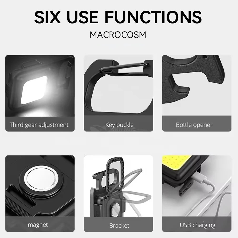 High Powered LED Brightness Keychain Floodlight Small Compact Flashlight