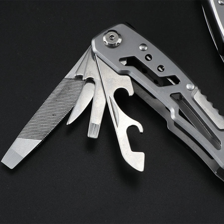 Multifunctional tool pliers with knife fish scaler screwdriver bottle can opener file etc