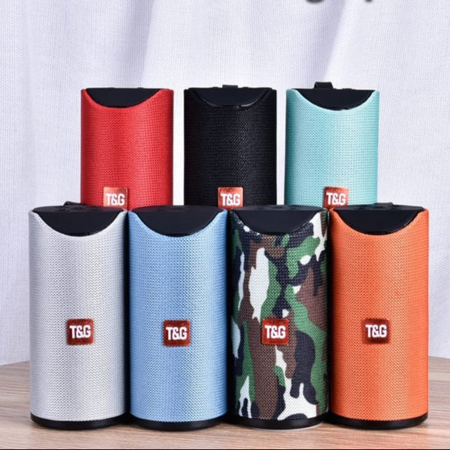 Black and blue portable waterproof speakers loud for boating camping hiking and outdoor parties in a variety of colors.